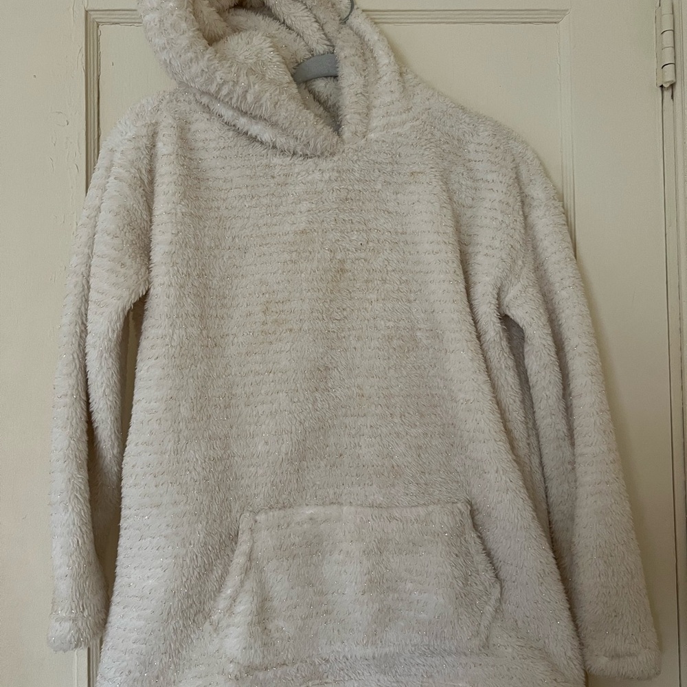 Place Plush Hooded Pullover Sweater - Cream